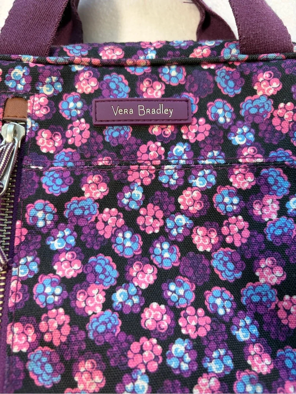 Vera Bradley‎ Purple Floral Quilted Carryall/ lunchbox